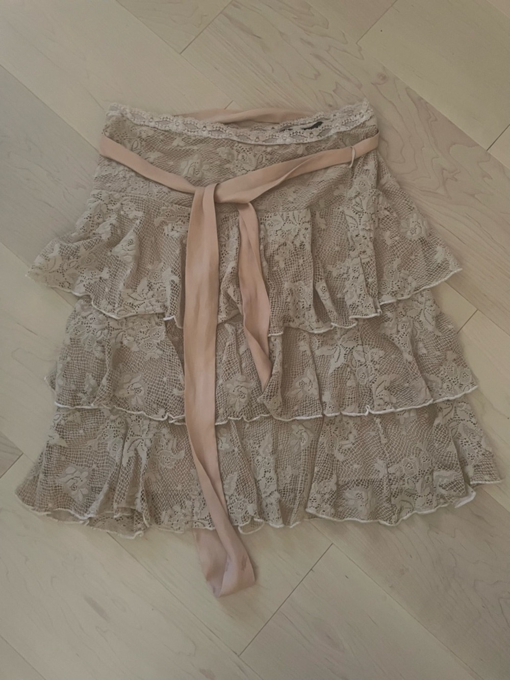 Ann Ferriday Vintage Y2K Tiered Lace Skirt